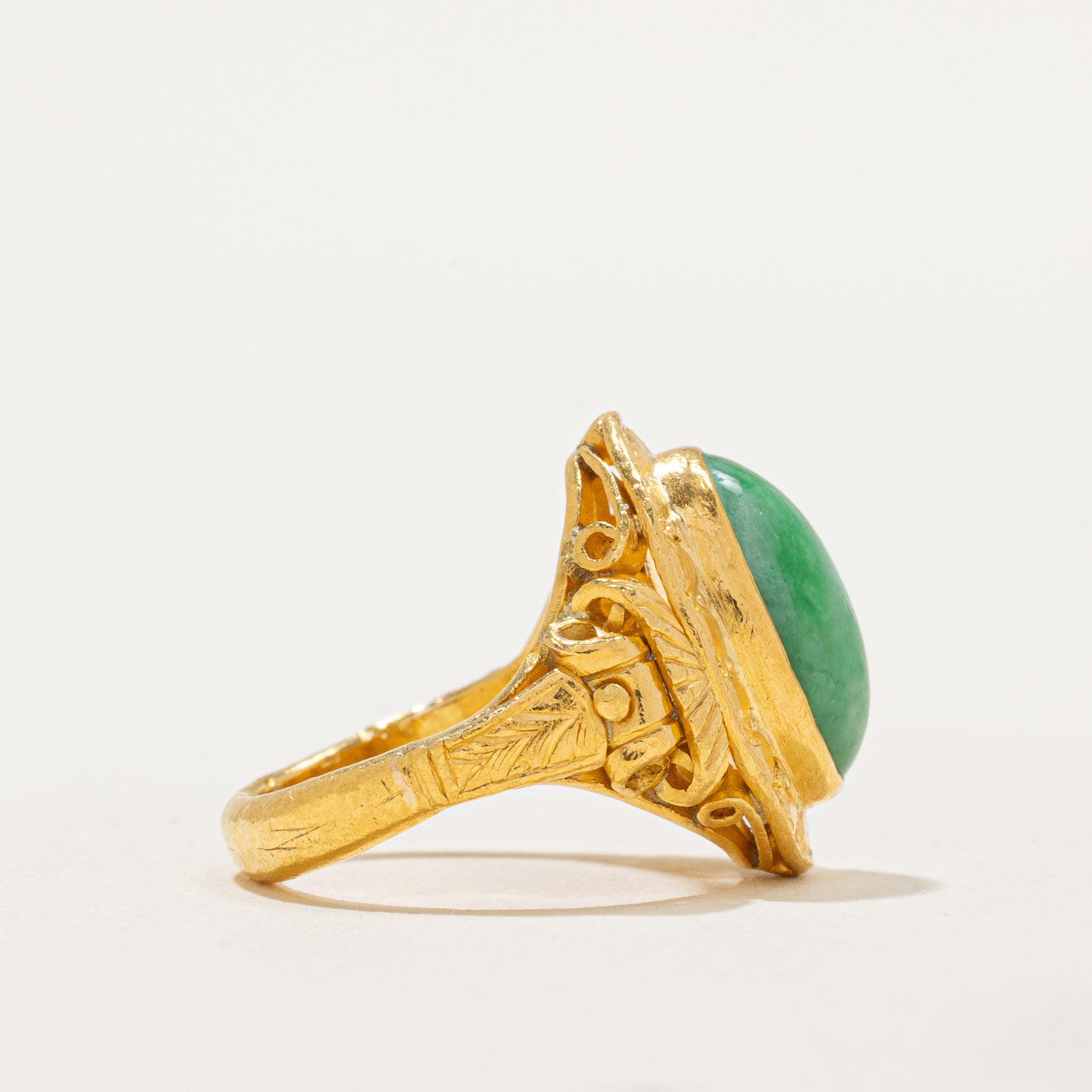 Single Stone Treated Jade Cocktail Ring | 3.60ct | SZ 4.5