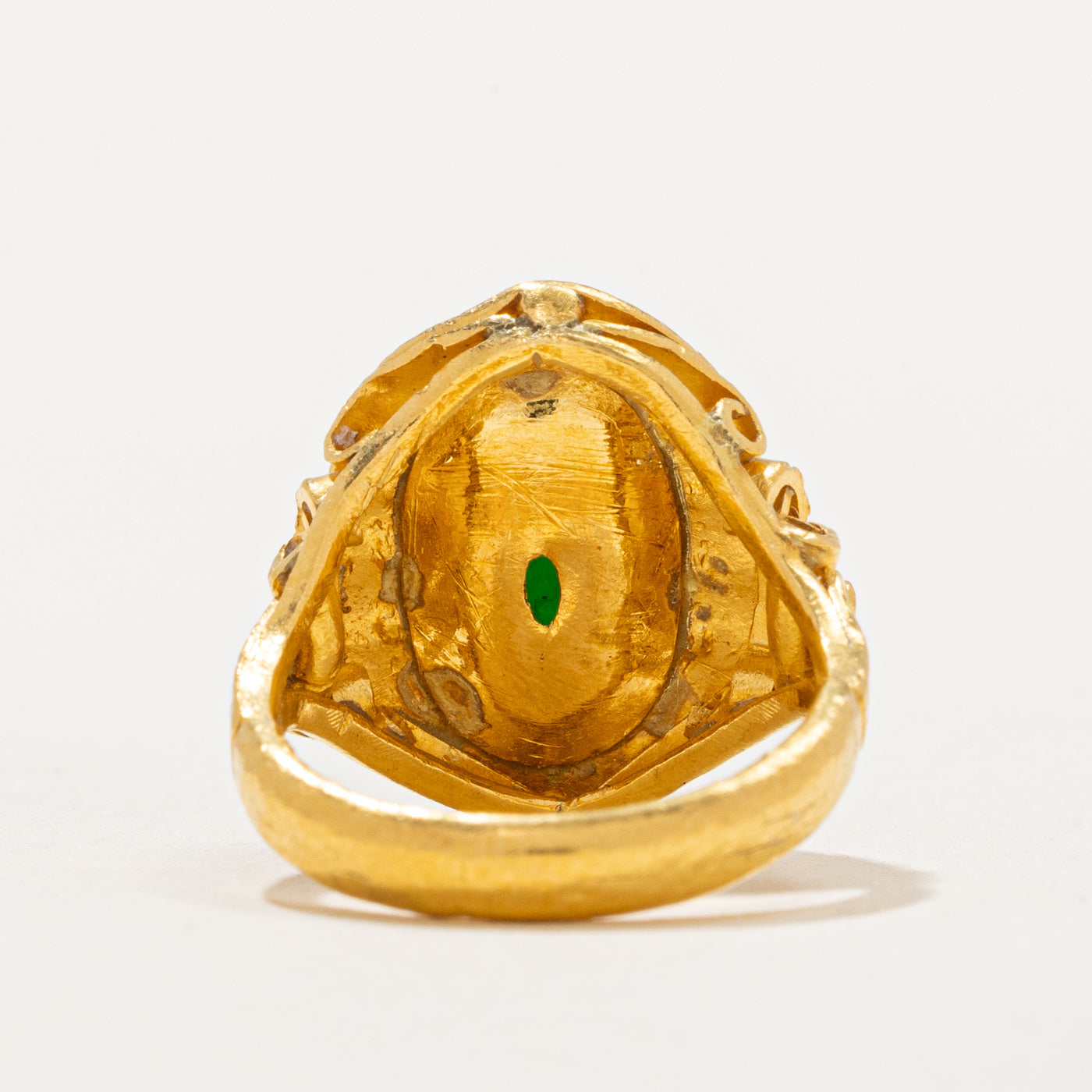 Single Stone Treated Jade Cocktail Ring | 3.60ct | SZ 4.5