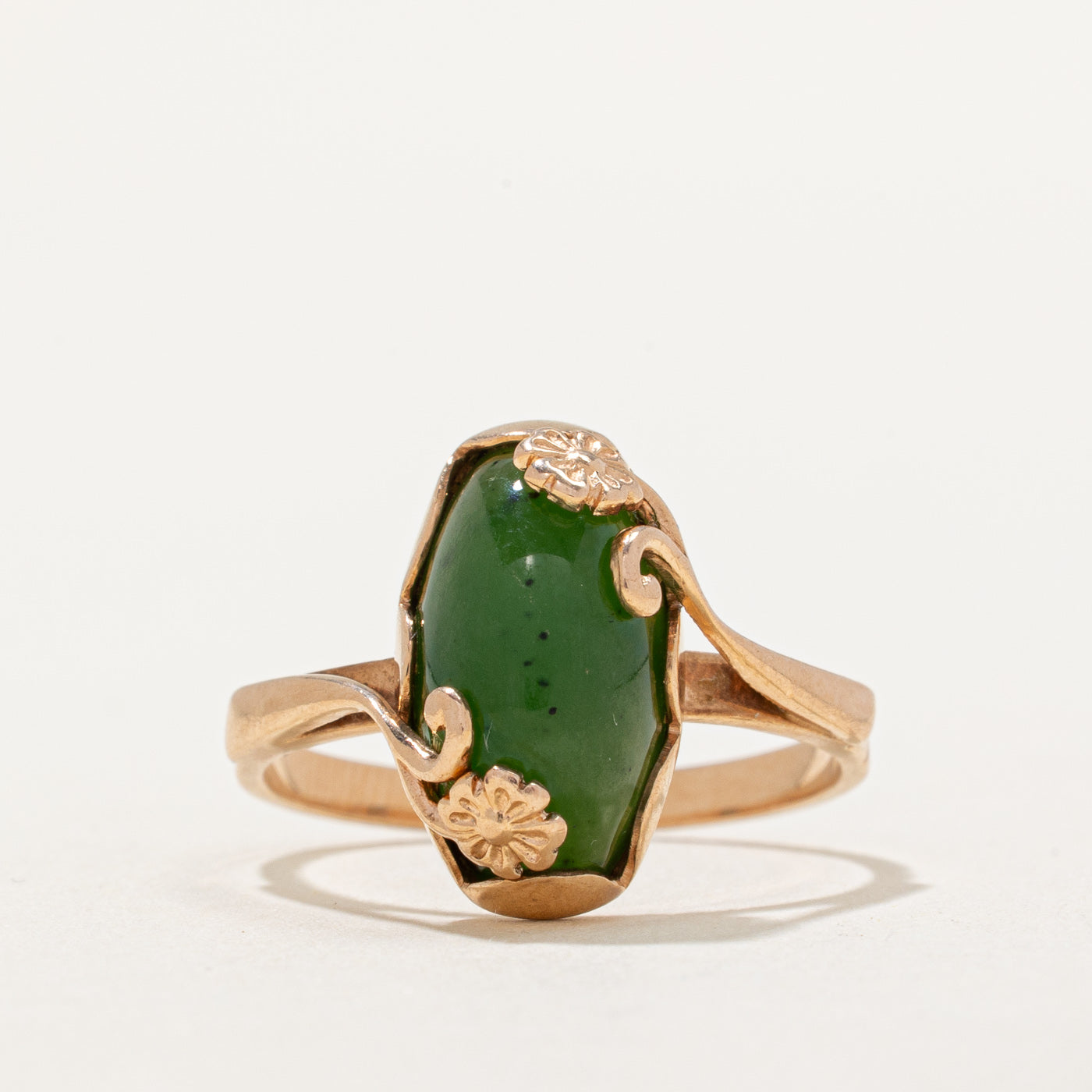 Bague cocktail en jade néphrite | 4,90 ct | Taille 8