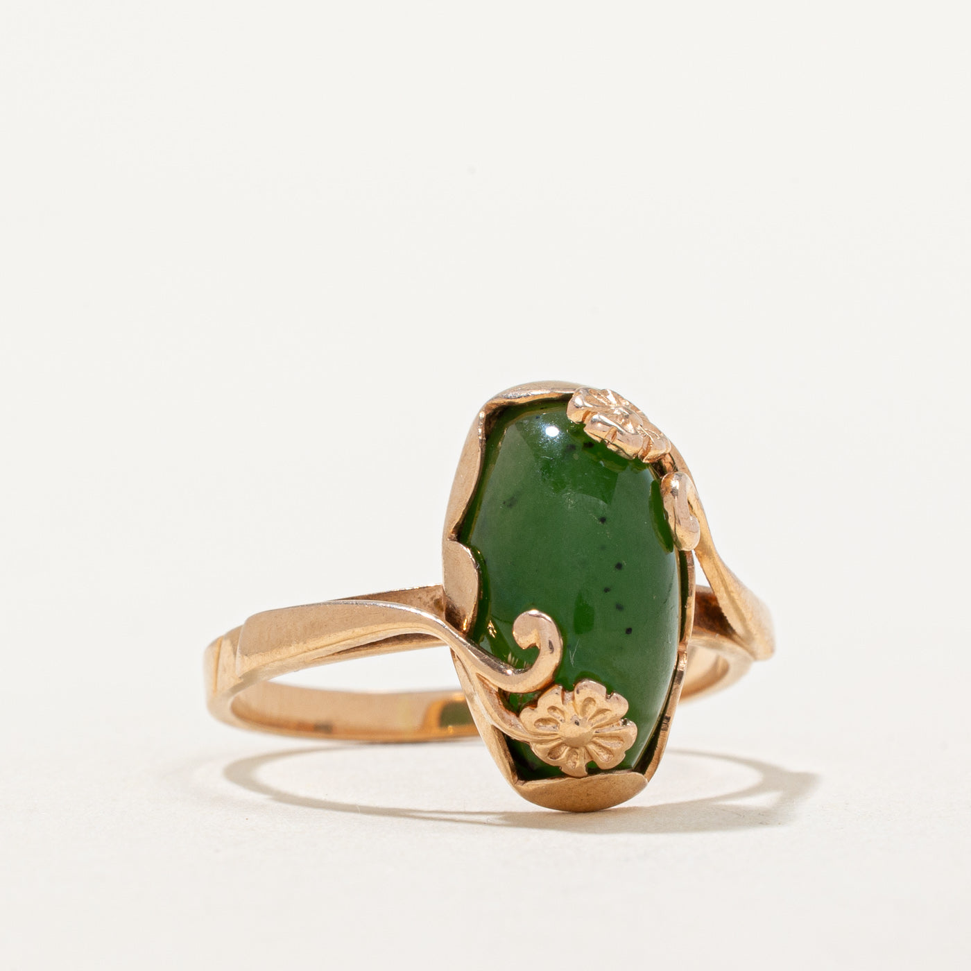 Bague cocktail en jade néphrite | 4,90 ct | Taille 8
