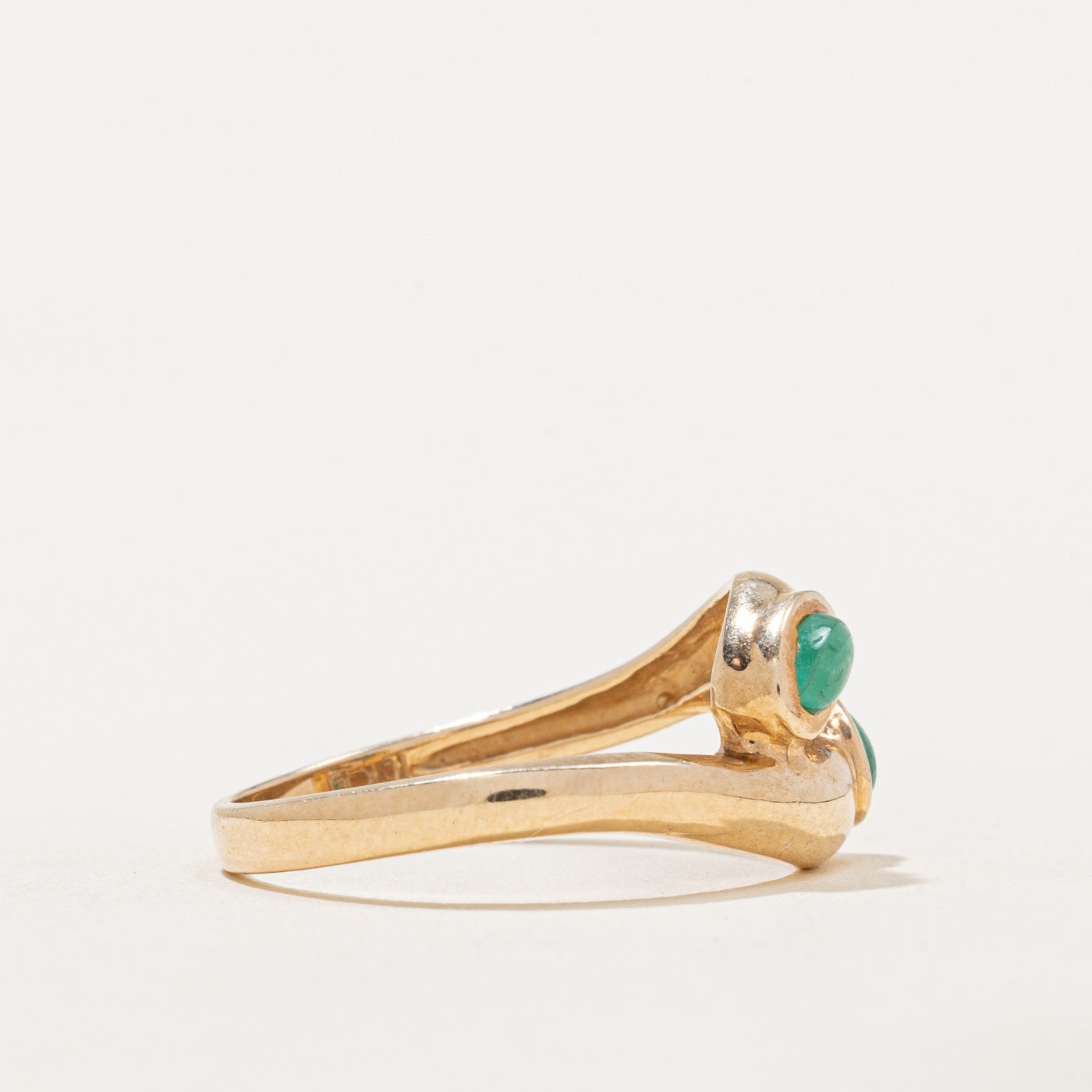 Bague double en jade sertie de deux pierres | 0,50 ct | Taille 9