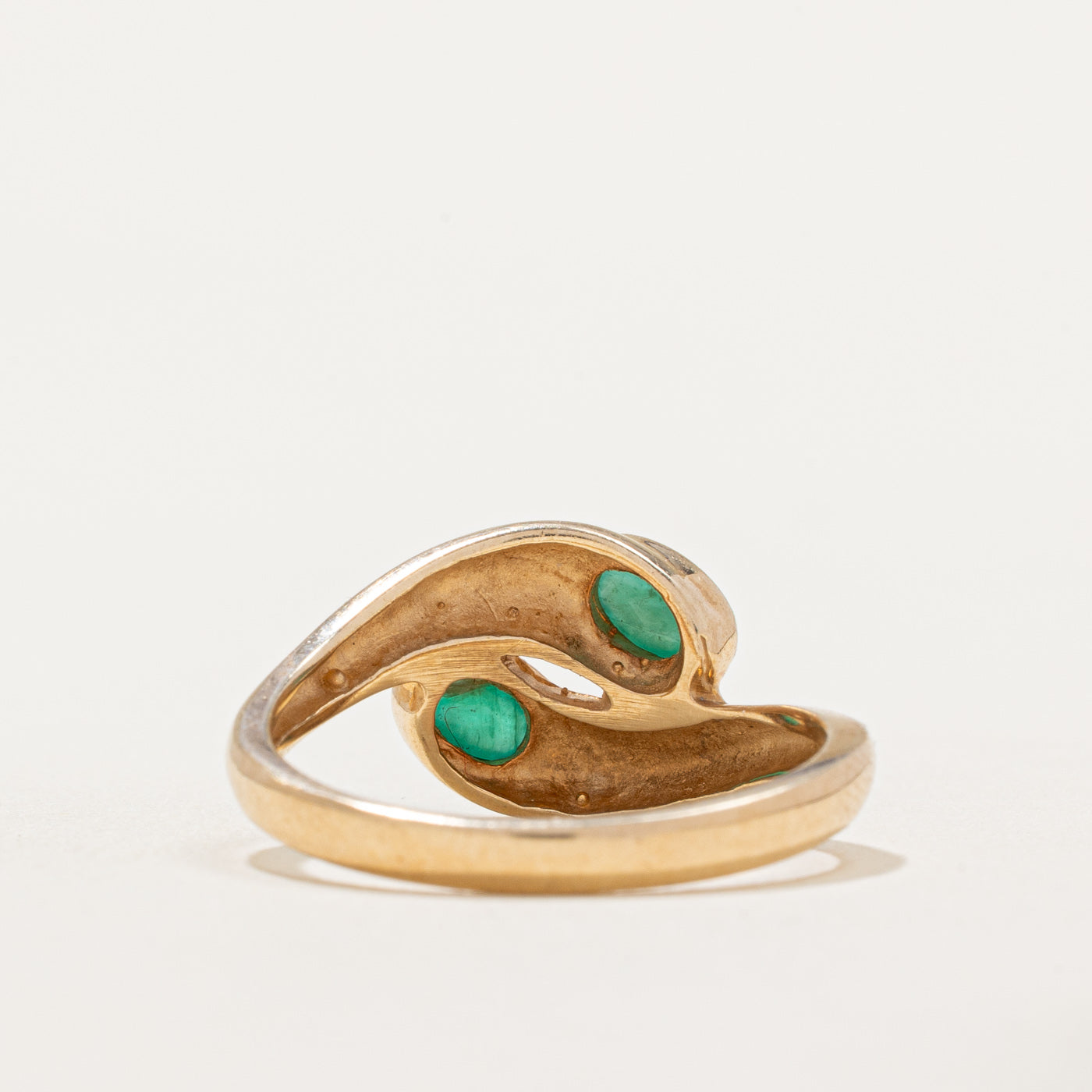 Bague double en jade sertie de deux pierres | 0,50 ct | Taille 9