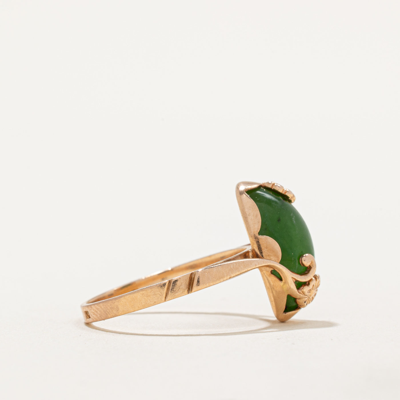Bague cocktail en jade néphrite | 4,90 ct | Taille 8