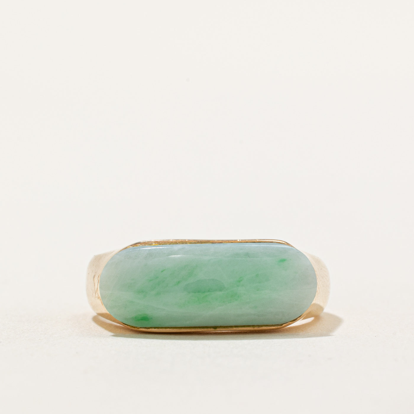 East West Cabochon Jade Ring | 3.80ct | SZ 8.75