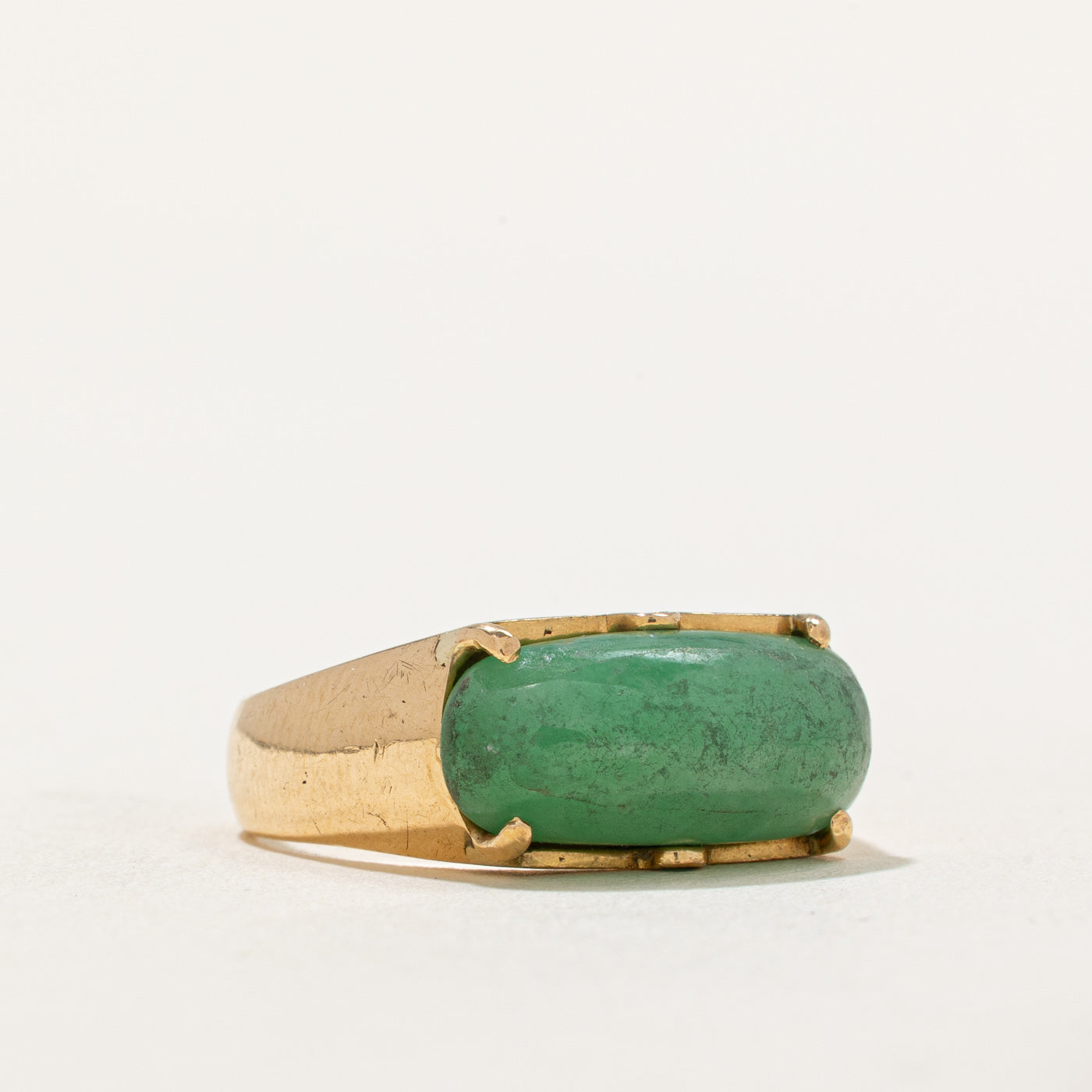 East West Cabochon Jade Cocktail Ring | 4.50ct | SZ 7.75