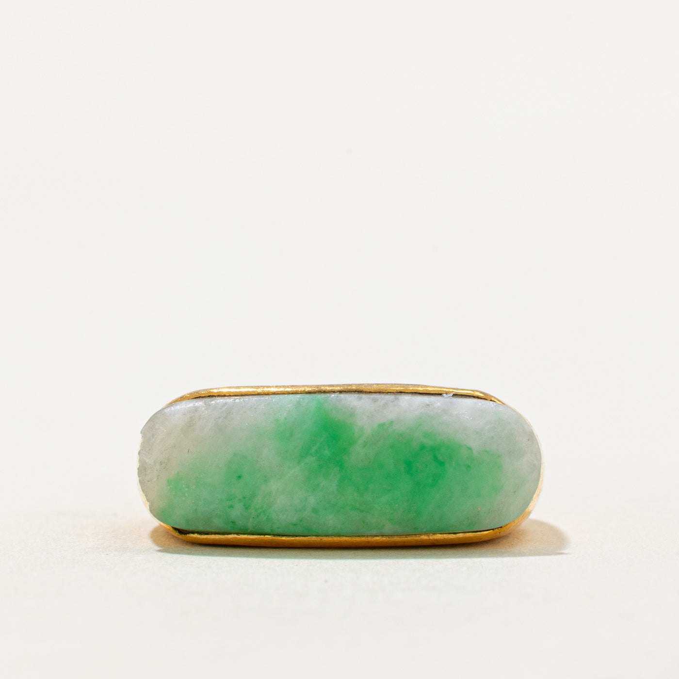 24K East West Cabochon Jade Ring | 3.00ct | SZ 7