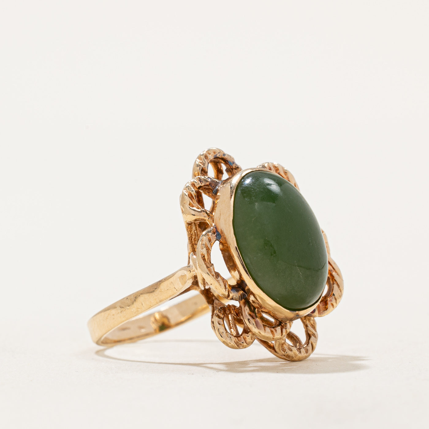 Nephrite Jade Openwork Cocktail Ring | 5.50ct | SZ 5.5