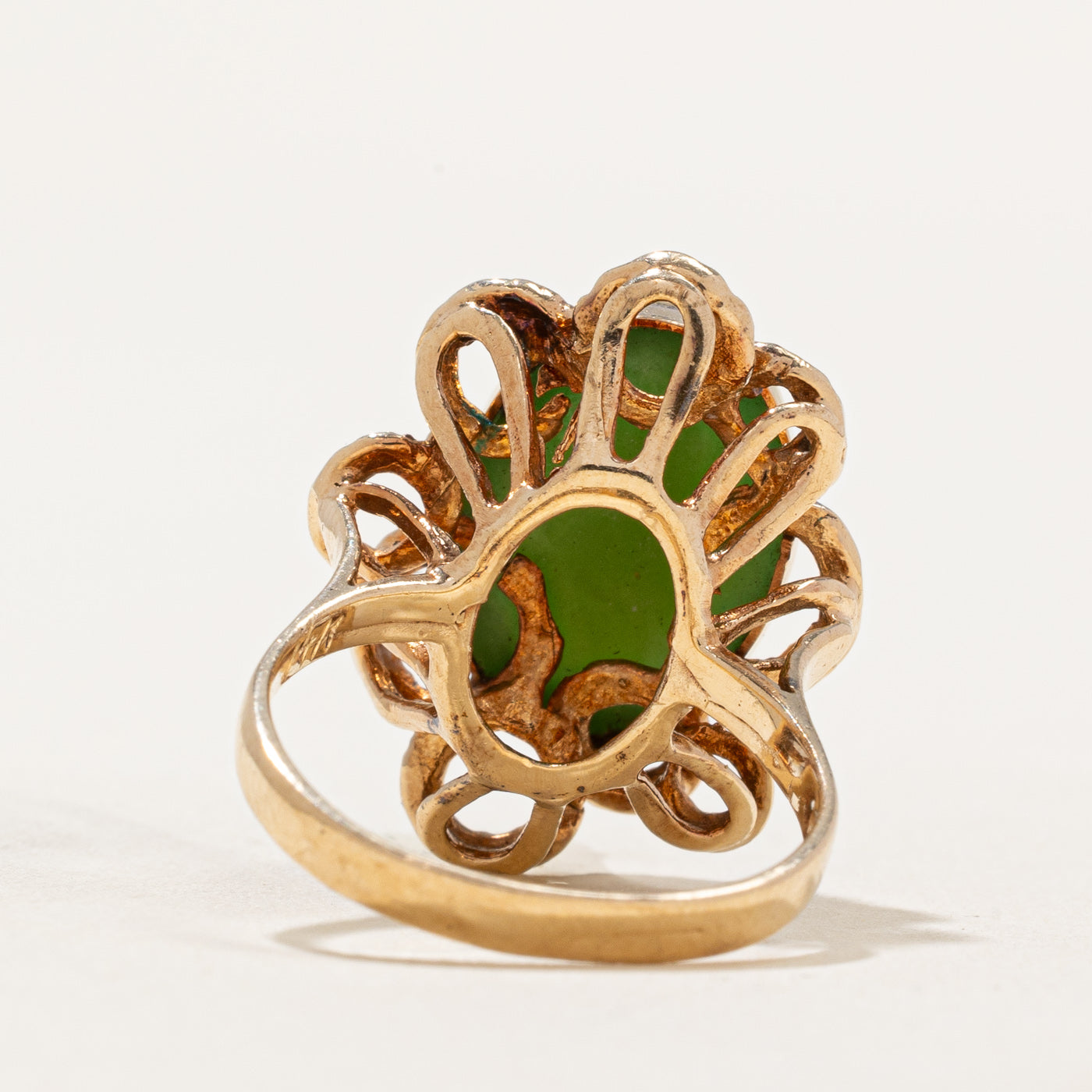 Nephrite Jade Openwork Cocktail Ring | 5.50ct | SZ 5.5