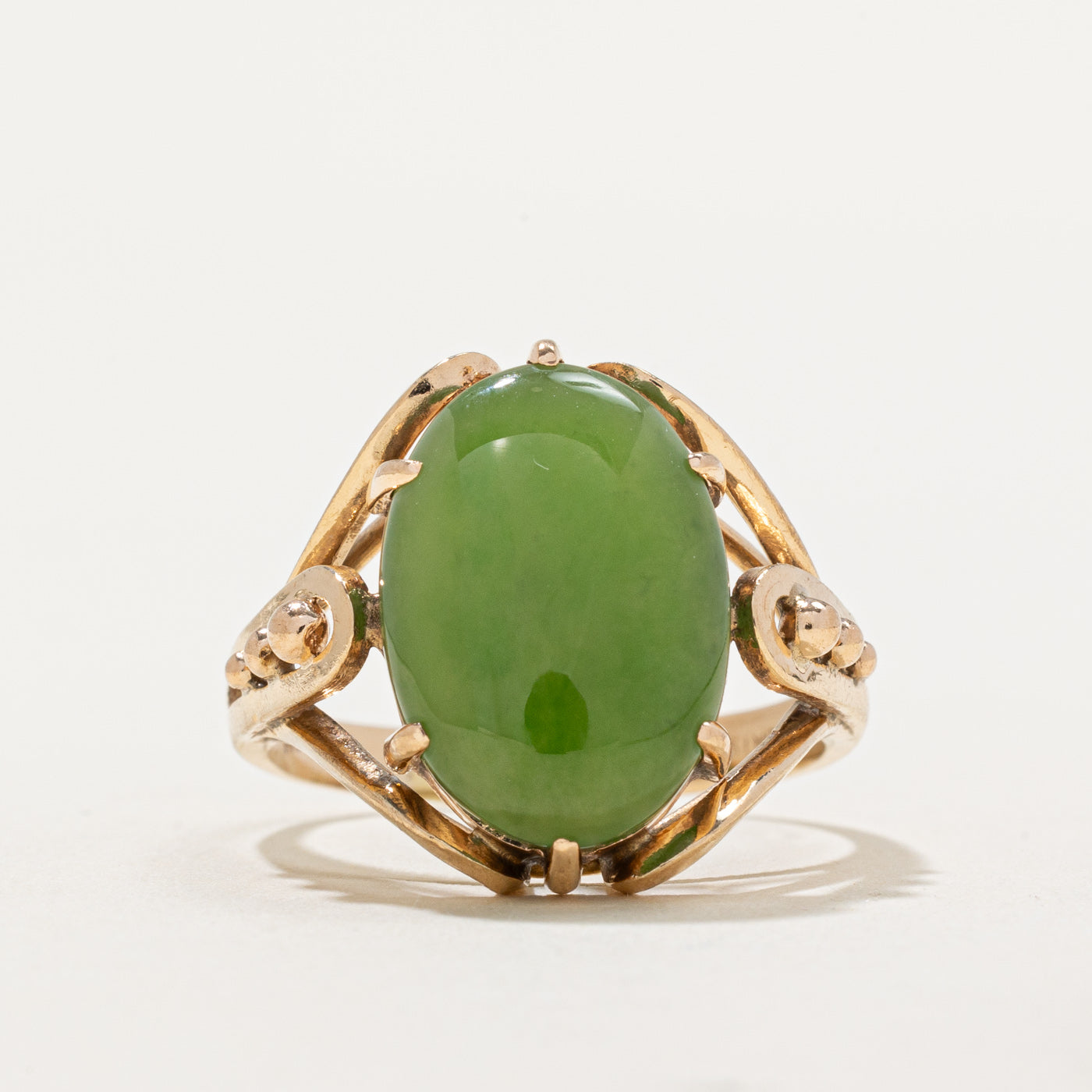 Nephrite Jade Openwork Cocktail Ring | 7.00ct | SZ 9.25