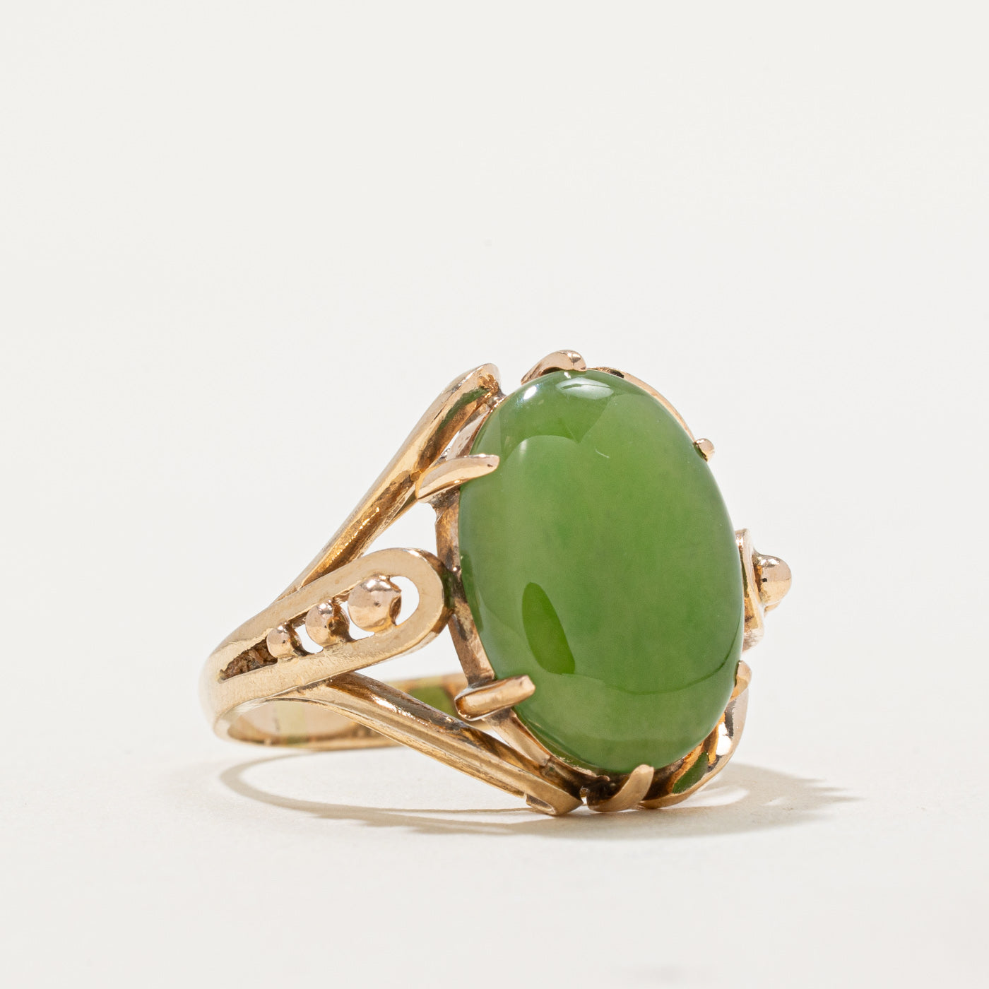 Nephrite Jade Openwork Cocktail Ring | 7.00ct | SZ 9.25