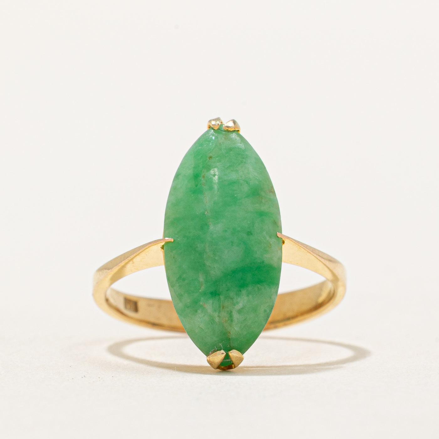 Solitaire Marquise Cabochon Jade Cocktail Ring | 3.60ct | SZ 4.5