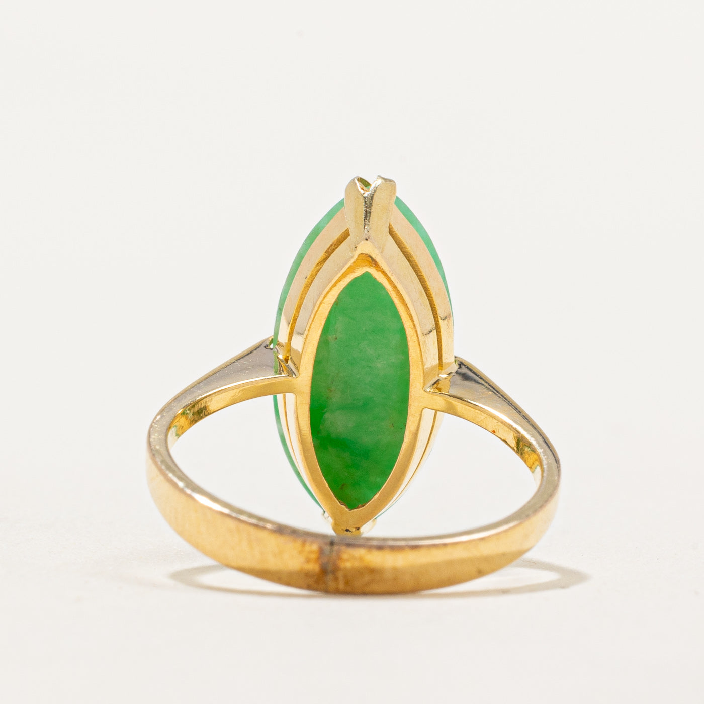 Solitaire Marquise Cabochon Jade Cocktail Ring | 3.60ct | SZ 4.5