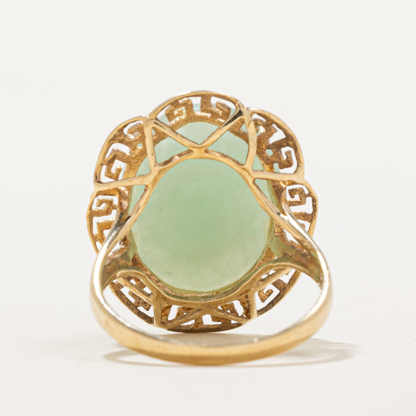 Oval Cabochon Jade Cocktail Ring | 11.00ct | SZ 6.75
