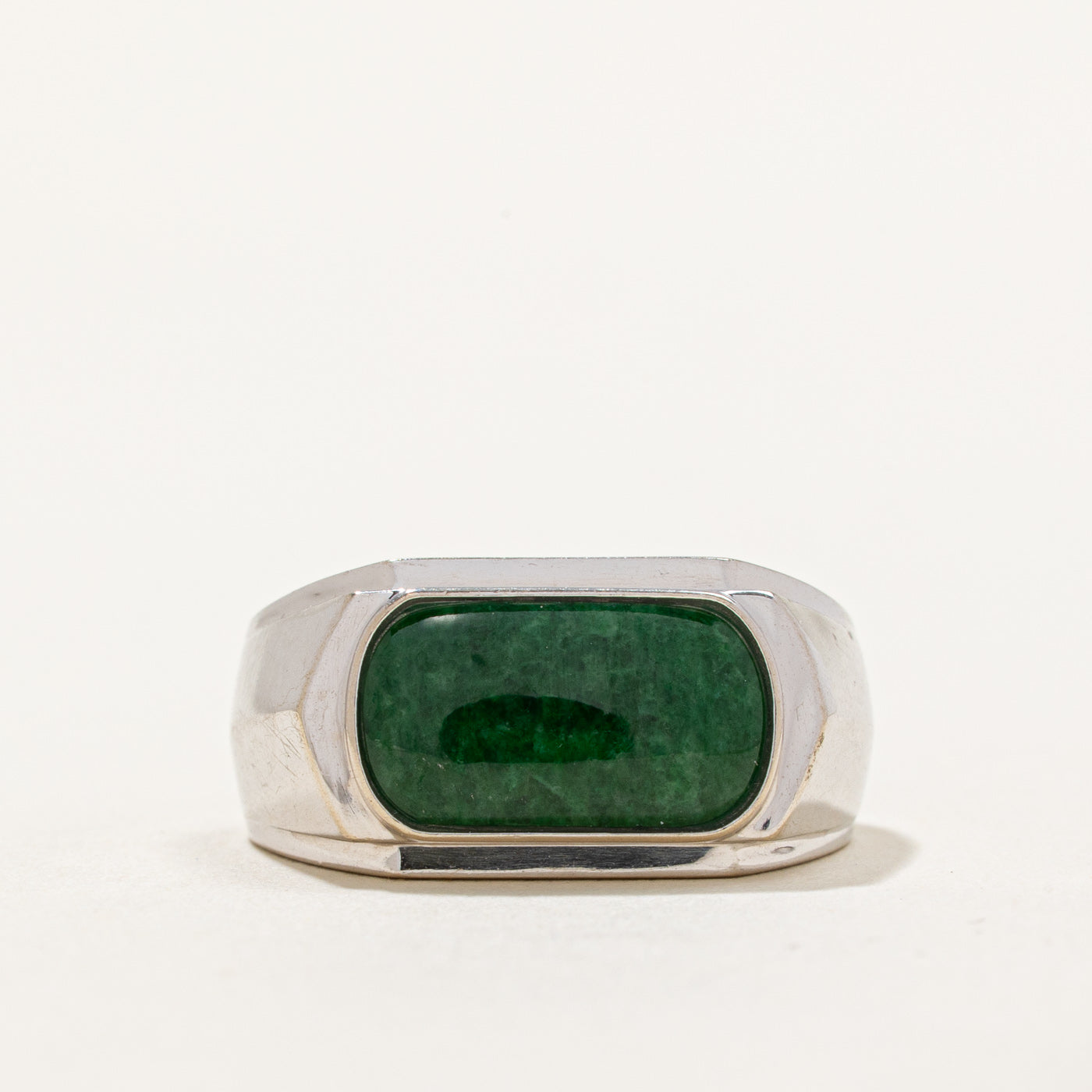 East West Cabochon Jadeite Cocktail Ring | 1.50ct | SZ 8.75