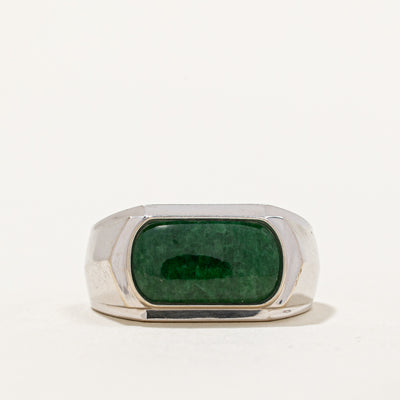 East West Cabochon Jadeite Cocktail Ring | 1.50ct | SZ 8.75