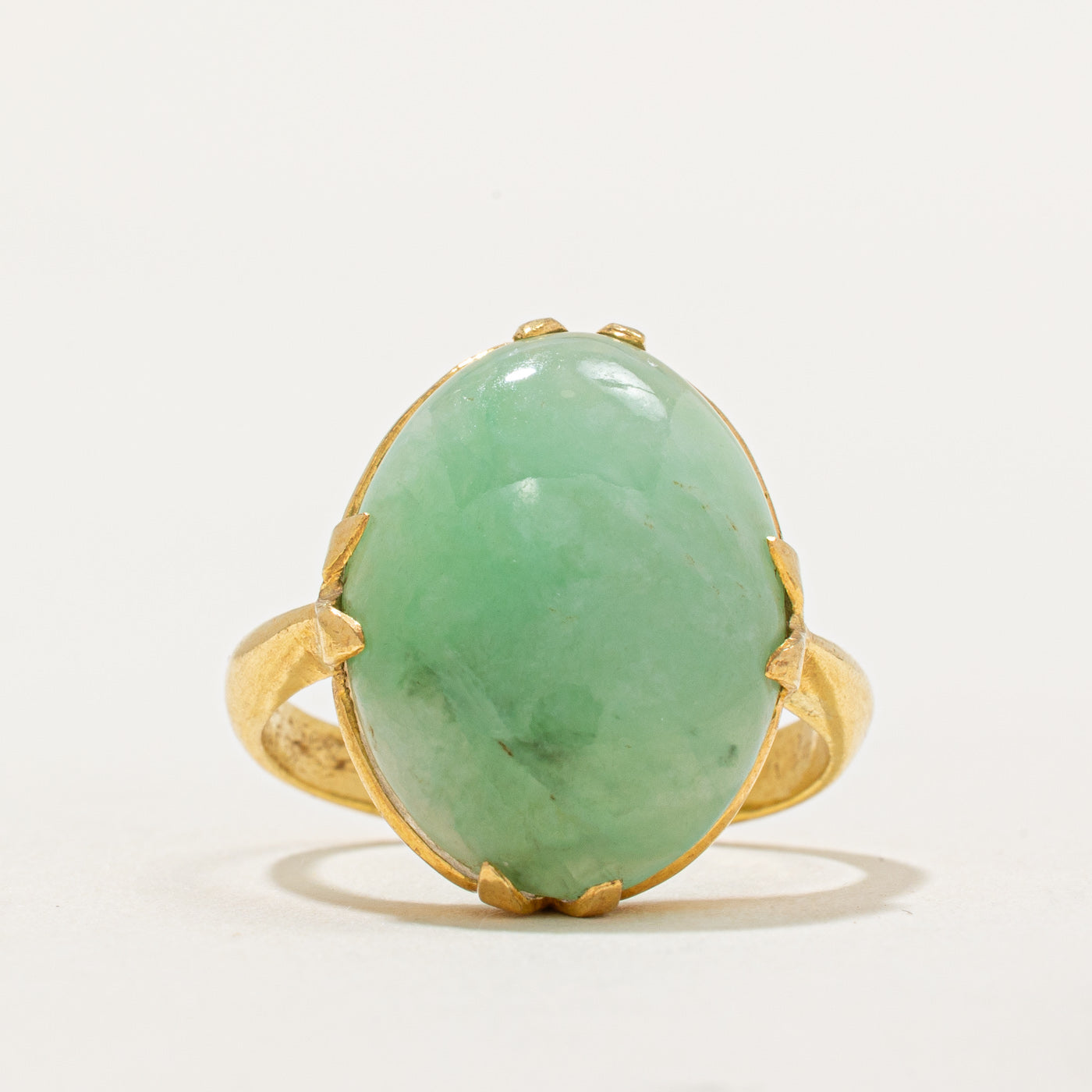 Single Stone Treated Jade Cocktail Ring | 12.00ct | SZ 4.75