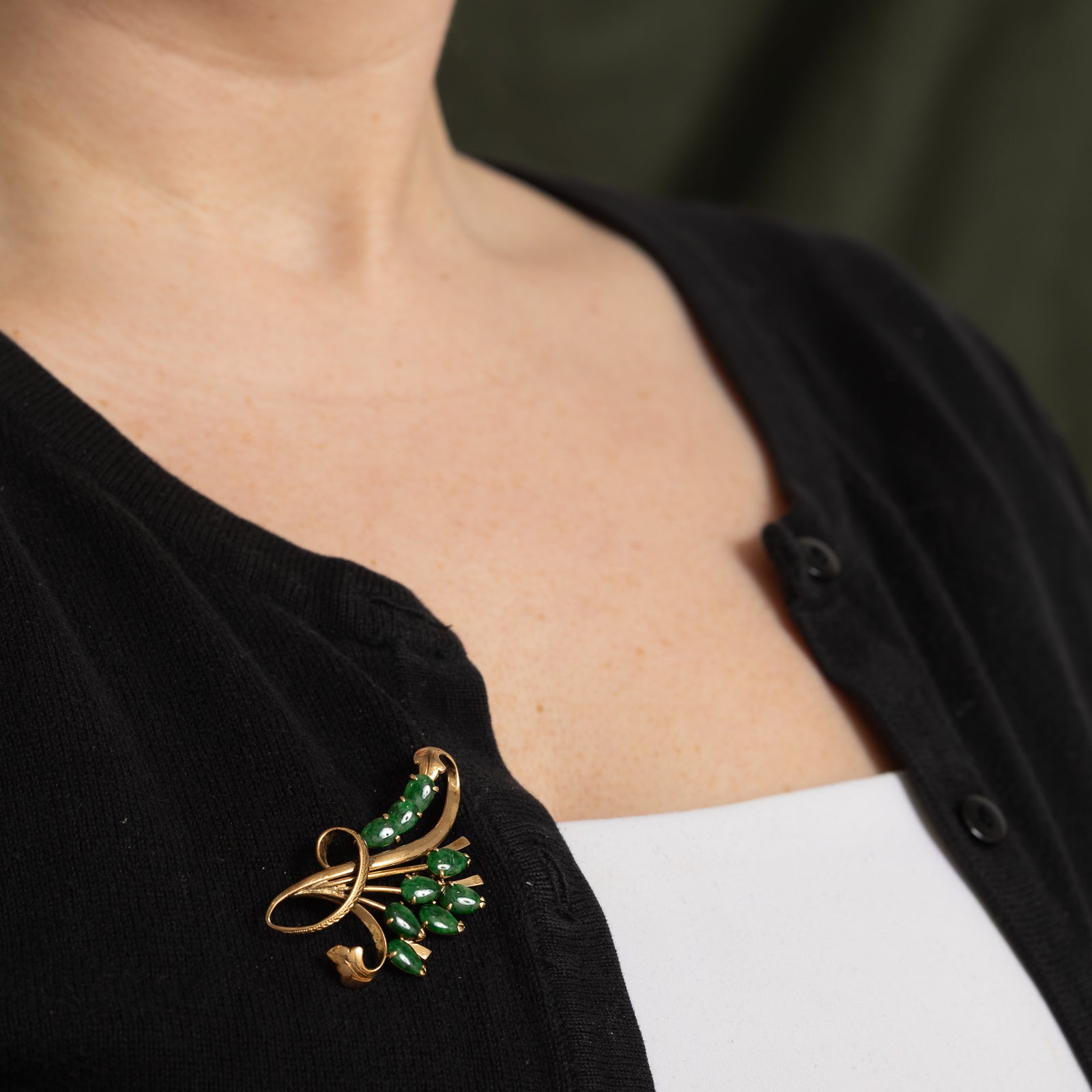 Jadeite Floral Brooch | 4.00ctw