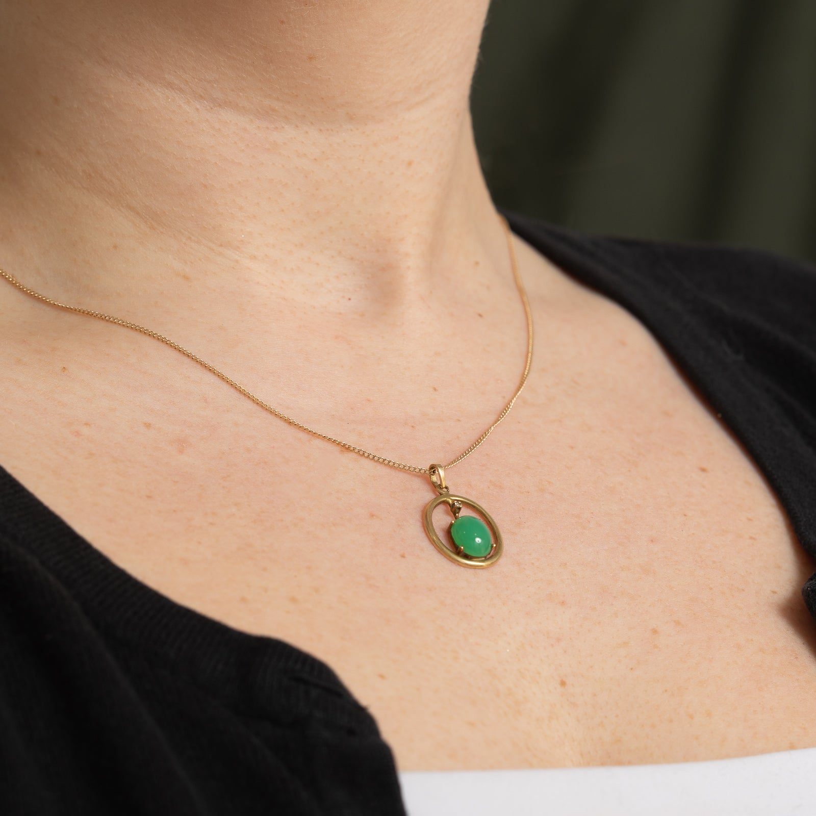 Jadeite & Diamond Pendant | 2.80ct, 0.06ct