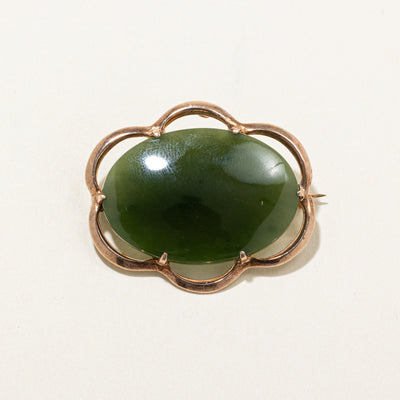 Nephrite Jade Scalloped Brooch | 23.00ct
