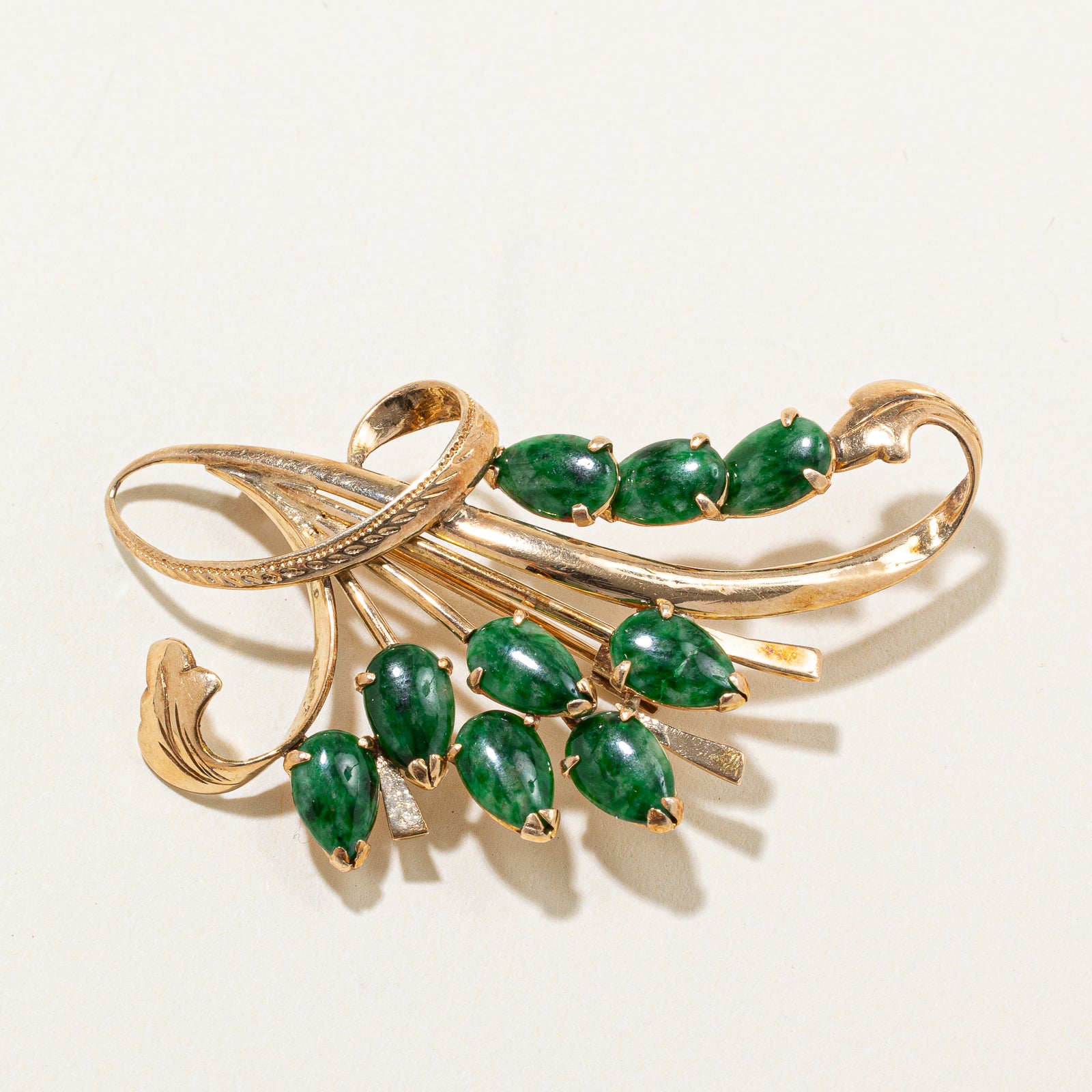 Jadeite Floral Brooch | 4.00ctw