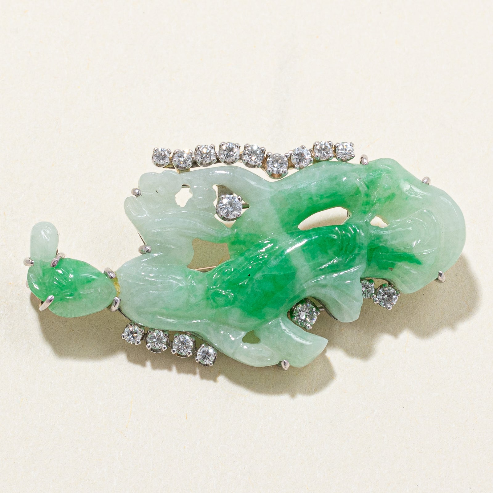 Jadeite & Diamond Brooch & Pendant | 24.00ct, 0.90ctw