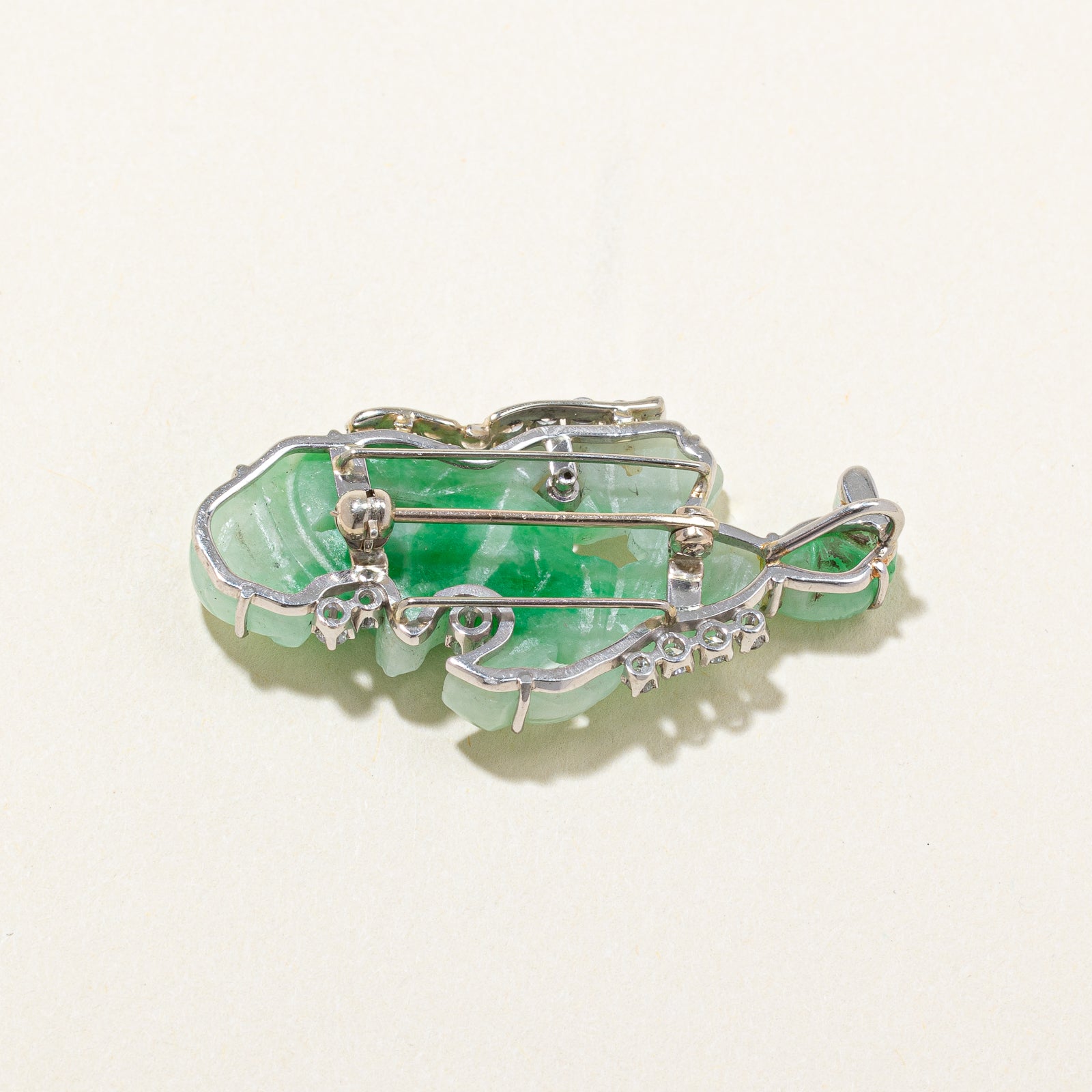 Jadeite & Diamond Brooch & Pendant | 24.00ct, 0.90ctw