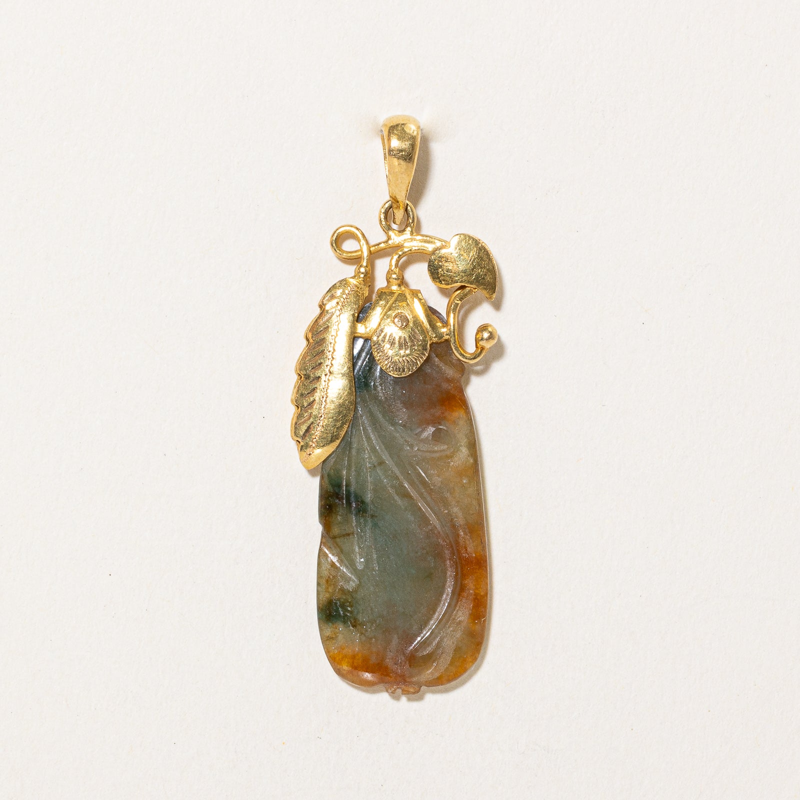 Carved Jadeite Pendant | 14.00ct