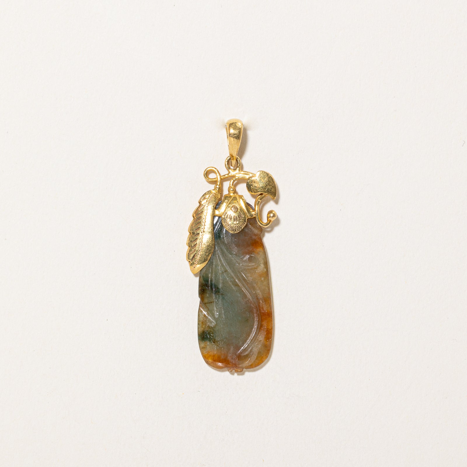 Carved Jadeite Pendant | 14.00ct