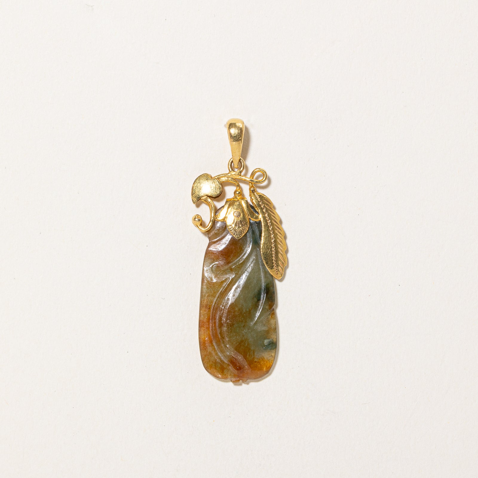 Carved Jadeite Pendant | 14.00ct