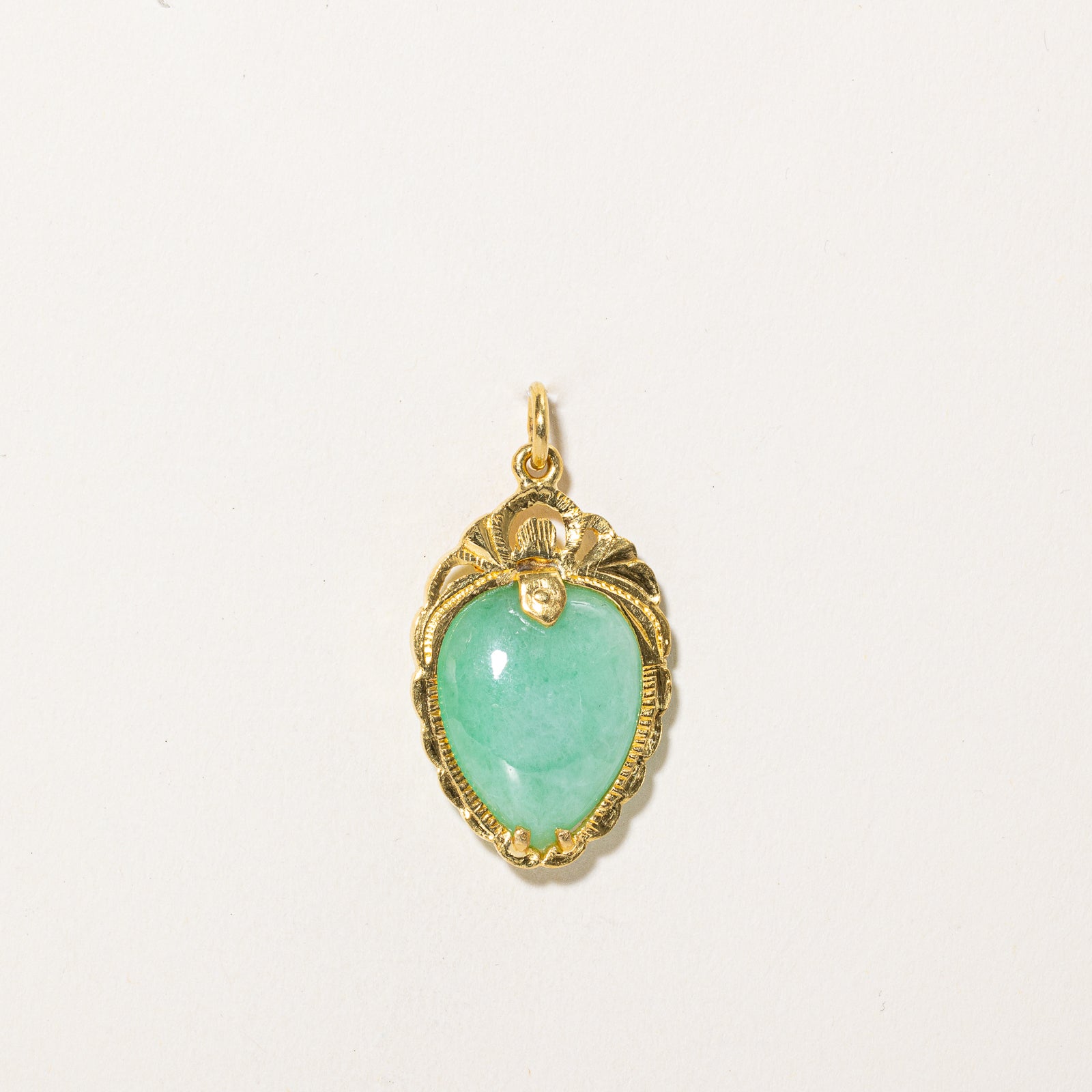 Pear Shaped Jadeite Textured Pendant | 25.00ct