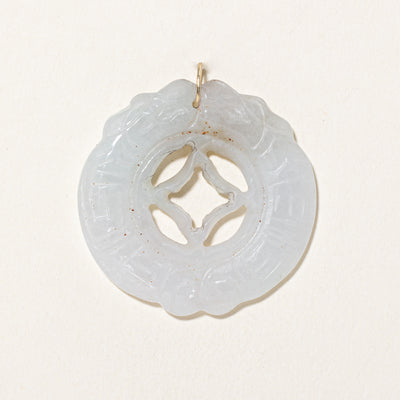 Carved Circular Jadeite Pendant | 43.00ct