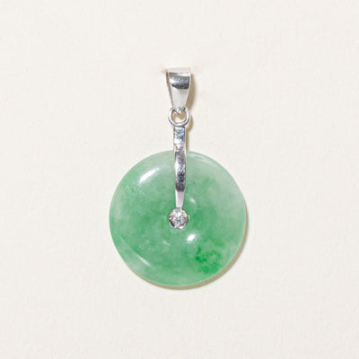 Circle Jadeite & Diamond Pendant | 5.50ct, 0.01ct