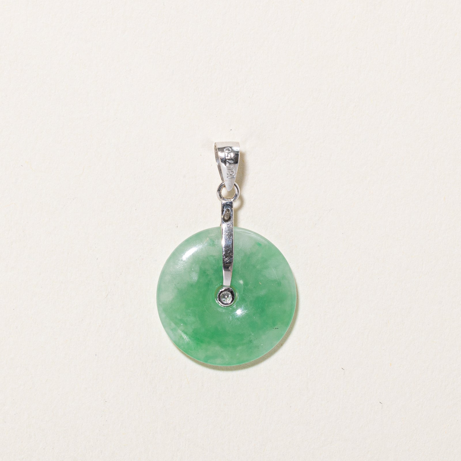 Circle Jadeite & Diamond Pendant | 5.50ct, 0.01ct