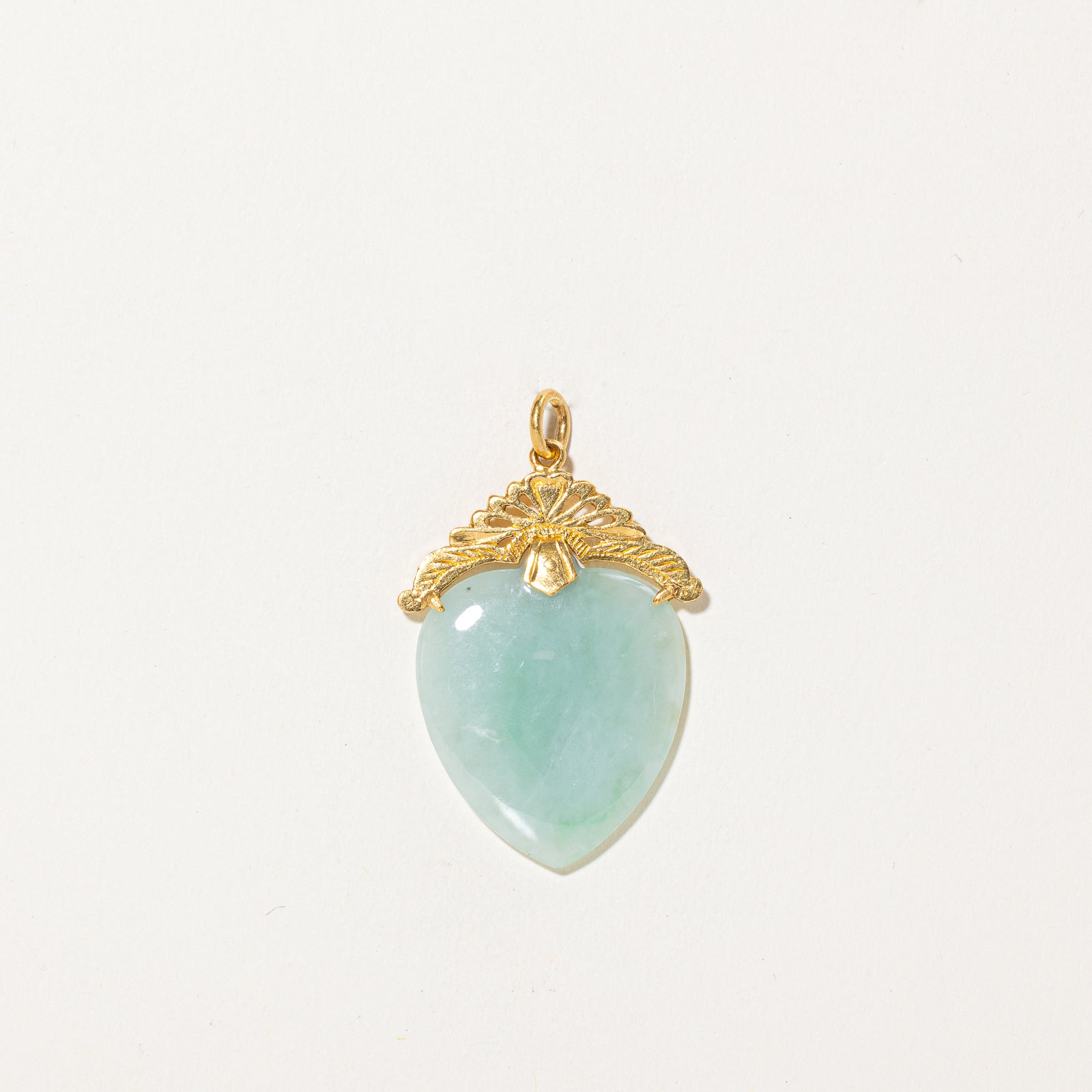 24k Heart Cut Jadeite Pendant | 35.00ct