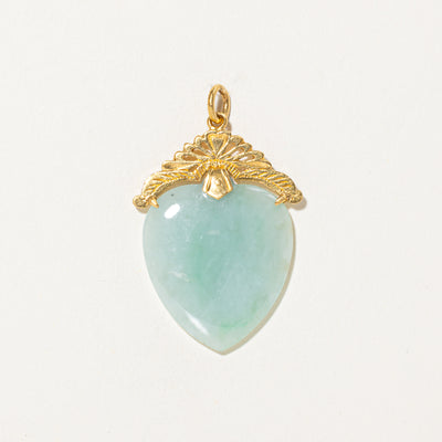 24k Heart Cut Jadeite Pendant | 35.00ct