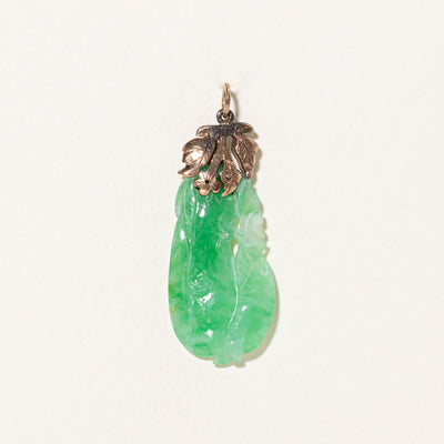 Carved Jadeite Drop Pendant | 14.00ct