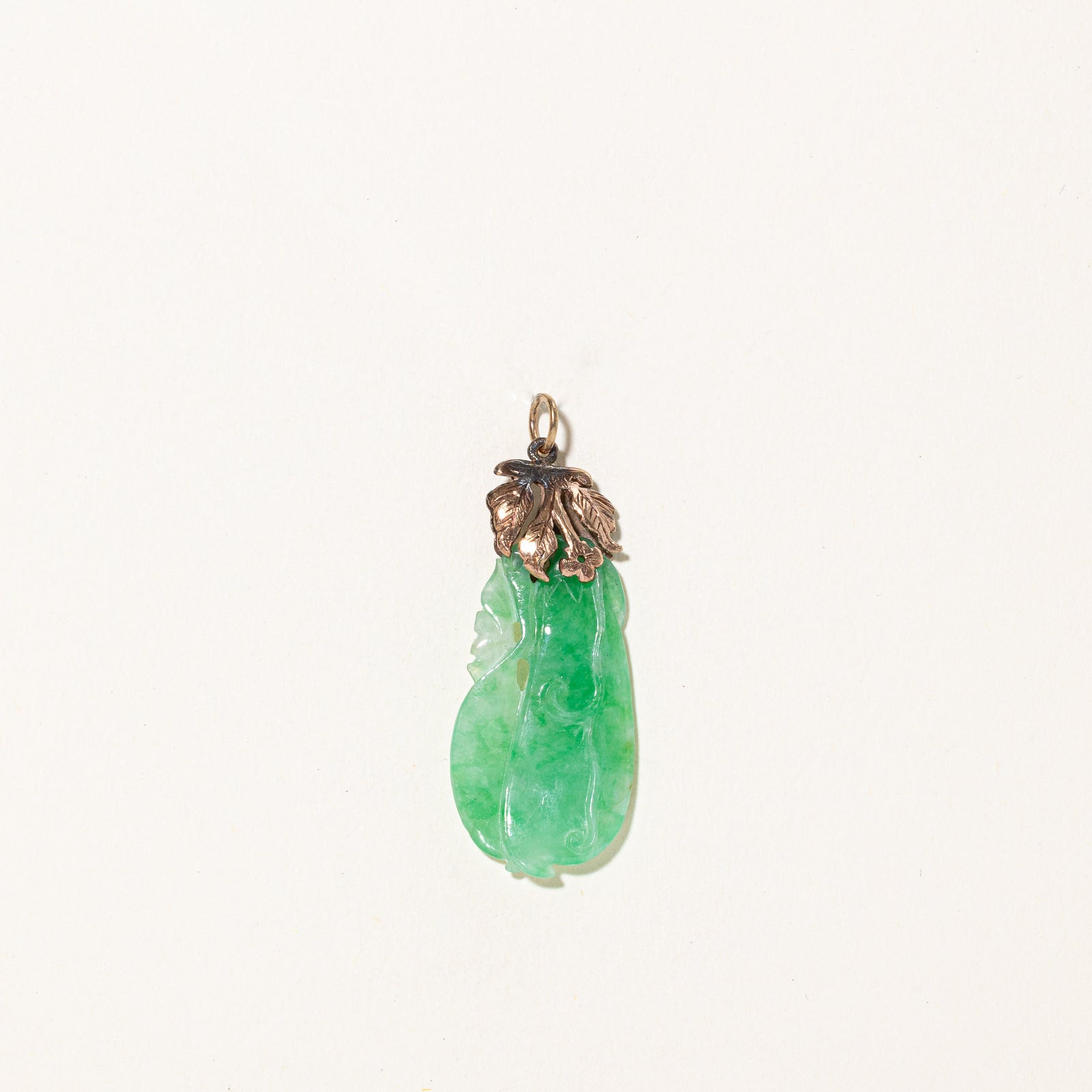 Carved Jadeite Drop Pendant | 14.00ct