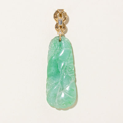 Jadeite & Diamond Pendant | 36.00ct, 0.38ctw