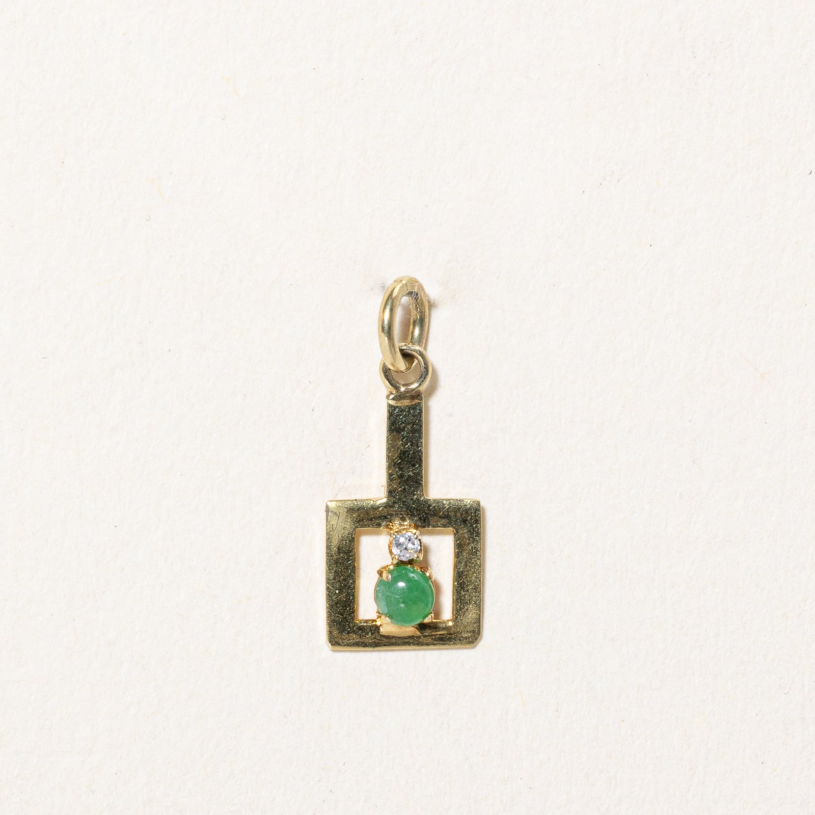 Jadeite & Diamond Pendant | 0.08ct, 0.01ct