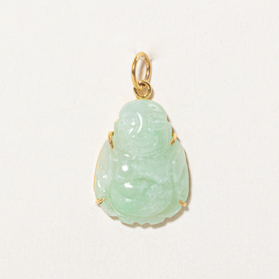 Carved Jadeite Budha Pendant | 12.00ct