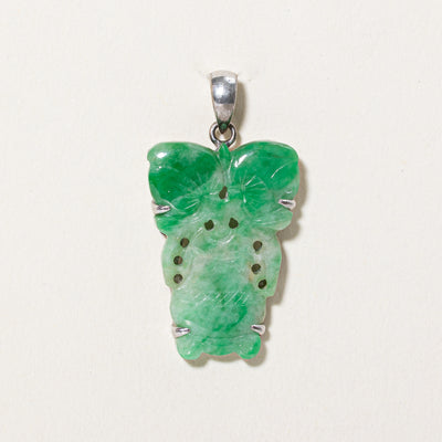Carved Floral Jadeite Pendant | 8.50ct