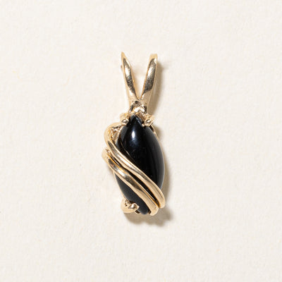 Marquise Cabochon Onyx Pendant | 1.50ct