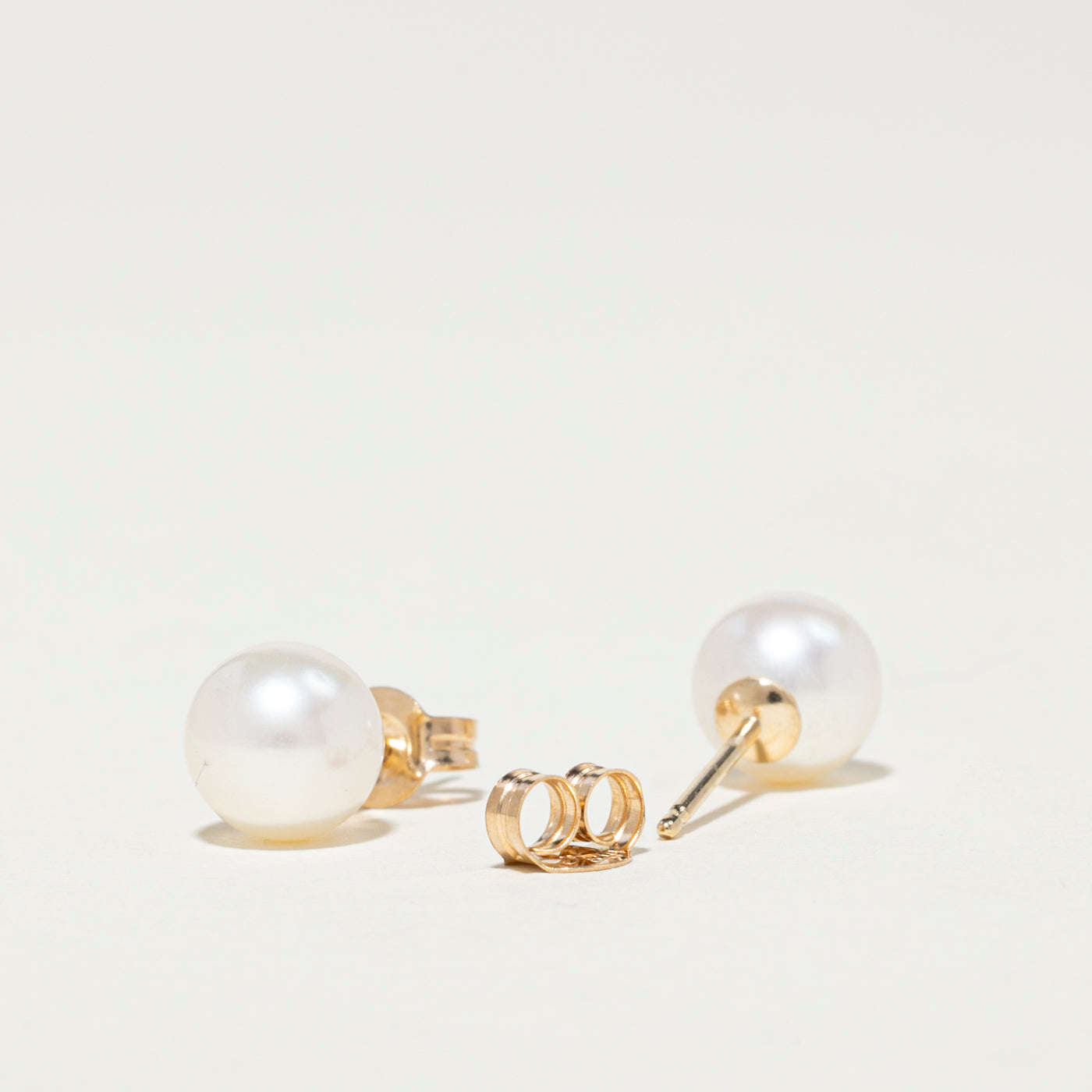 14K Pearl Stud Earrings