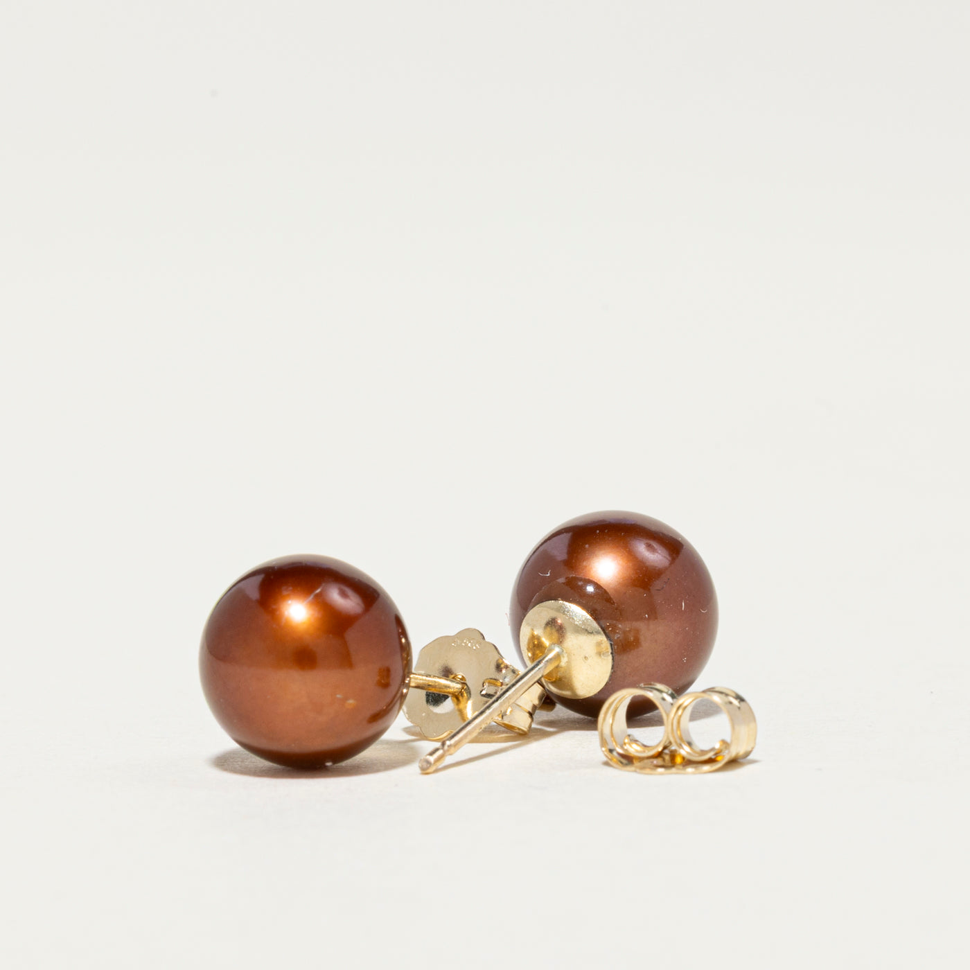 Chocolate Pearl Stud Earrings