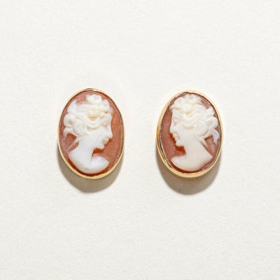 Cameo Shell Stud Earrings | 4.00ctw