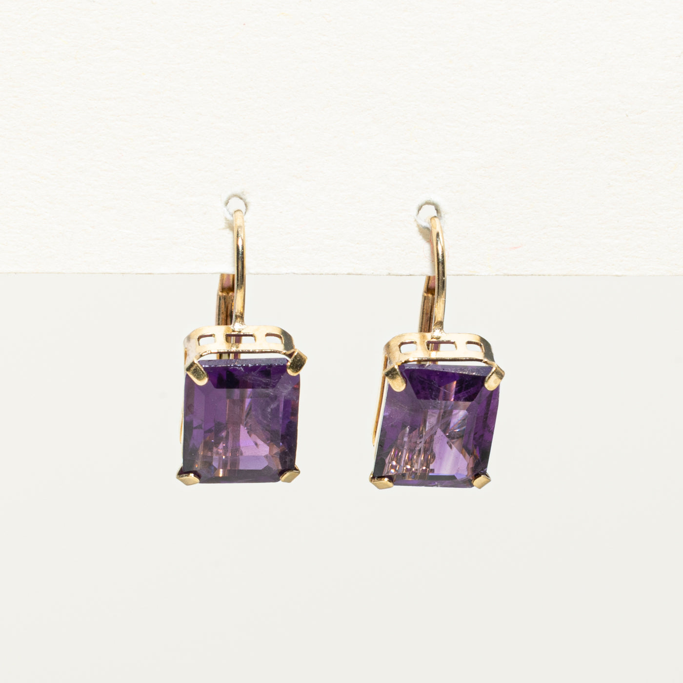 Boucles d'oreilles pendantes en améthyste 14 carats | 4,00 ct