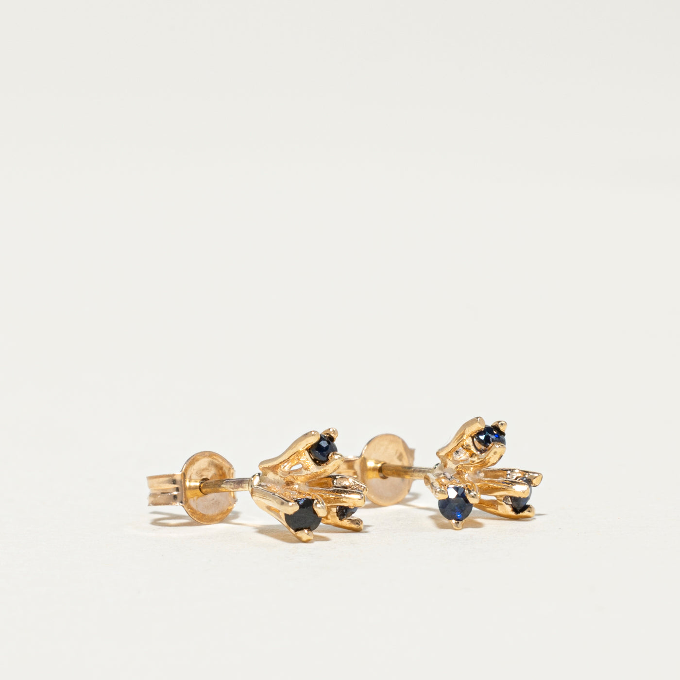 10K Sapphire Cluster Stud Earrings | 0.18ctw