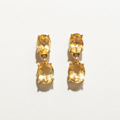 17K Citrine Drop Earrings | 5.00ctw