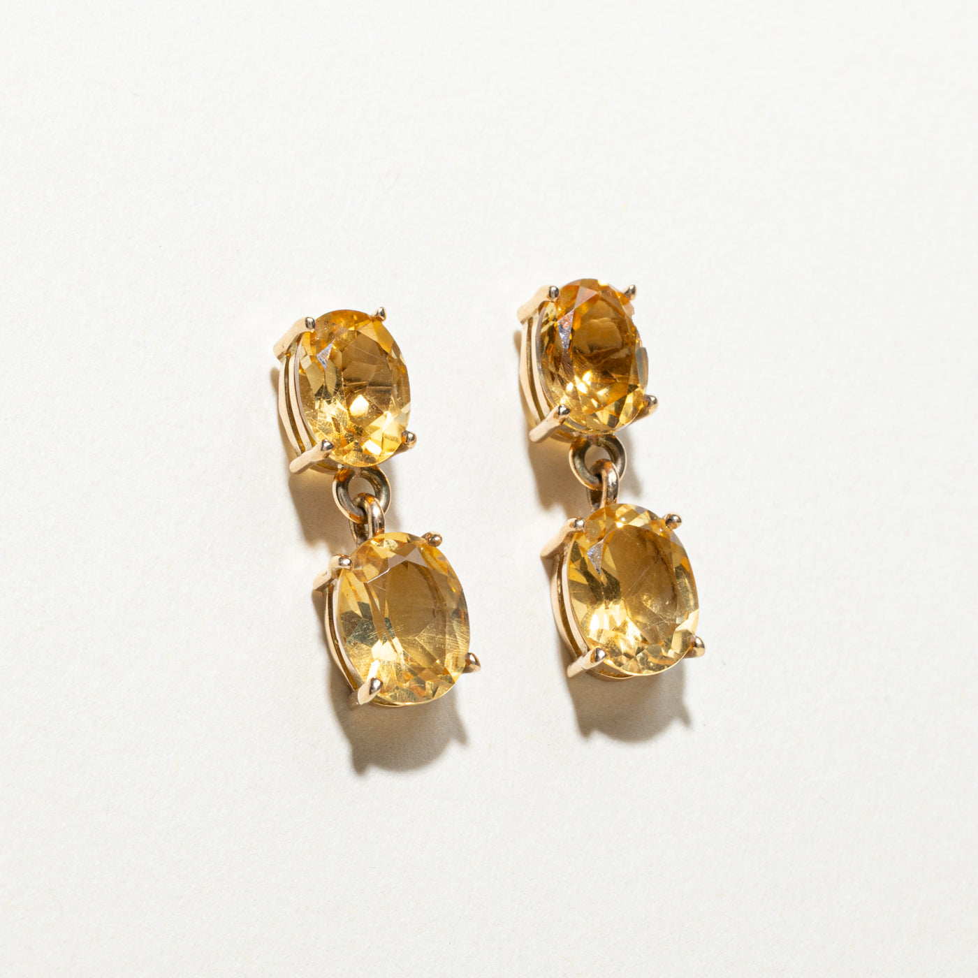 17K Citrine Drop Earrings | 5.00ctw