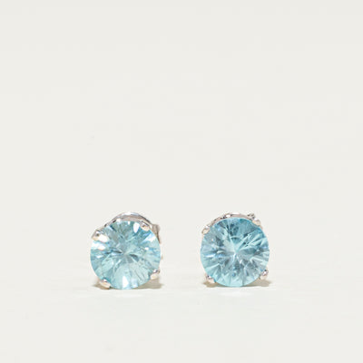 14K Blue Zircon Stud Earrings | 2.00ctw